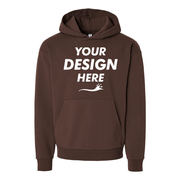 Independent Trading Co. Unisex Mainstreet Heavyweight Hooded Sweatshirt, Brown, Front view, Mockup