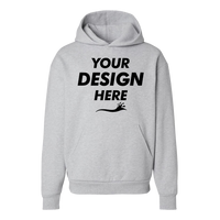 Independent Trading Co. Unisex Mainstreet Heavyweight Hooded Sweatshirt, Grey Heather, Front view, Mockup