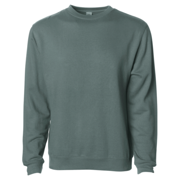 Independent Trading Co. Unisex Midweight Crewneck Sweatshirt, Alpine Green, Front view