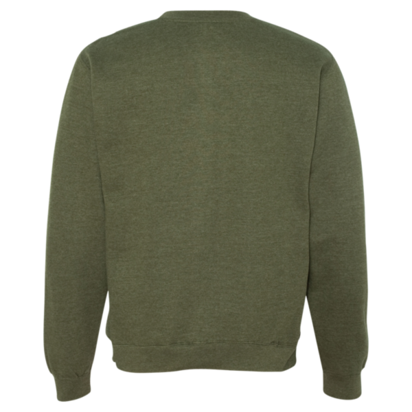 Independent Trading Co. Unisex Midweight Crewneck Sweatshirt, Army Heather, Back view
