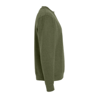 Independent Trading Co. Unisex Midweight Crewneck Sweatshirt, Army Heather, Right Sleeve view