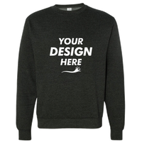 Independent Trading Co. Unisex Midweight Crewneck Sweatshirt, Charcoal Heather, Front view, Mockup