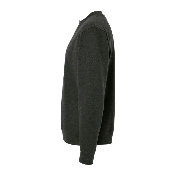 Independent Trading Co. Unisex Midweight Crewneck Sweatshirt, Charcoal Heather, Left Sleeve view