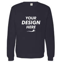 Independent Trading Co. Unisex Midweight Crewneck Sweatshirt, Classic Navy, Front view, Mockup