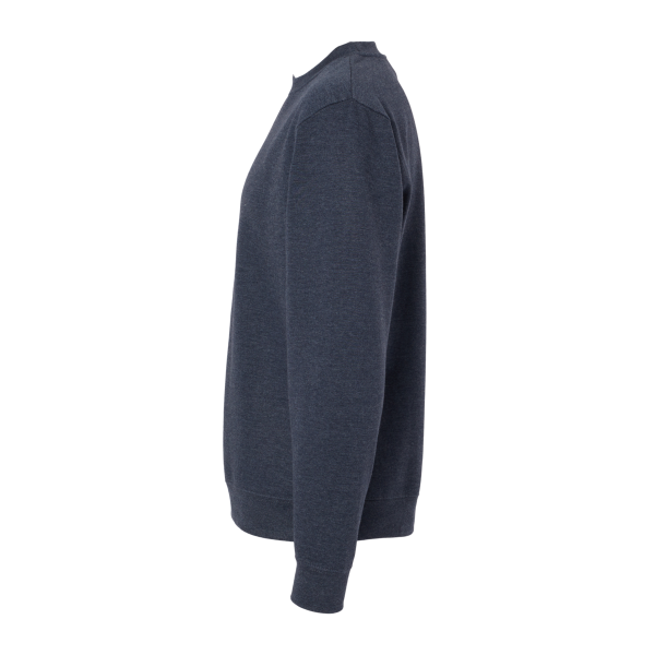 Independent Trading Co. Unisex Midweight Crewneck Sweatshirt, Classic Navy Heather, Left Sleeve view