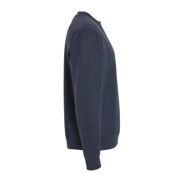 Independent Trading Co. Unisex Midweight Crewneck Sweatshirt, Classic Navy Heather, Right Sleeve view