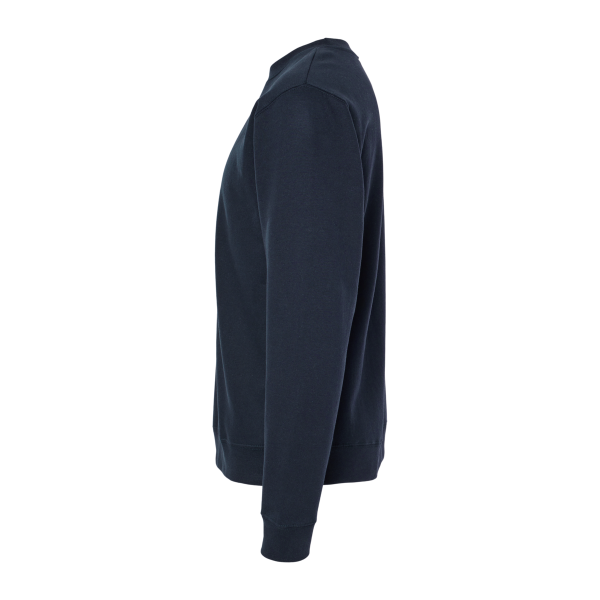 Independent Trading Co. Unisex Midweight Crewneck Sweatshirt, Classic Navy, Left Sleeve view