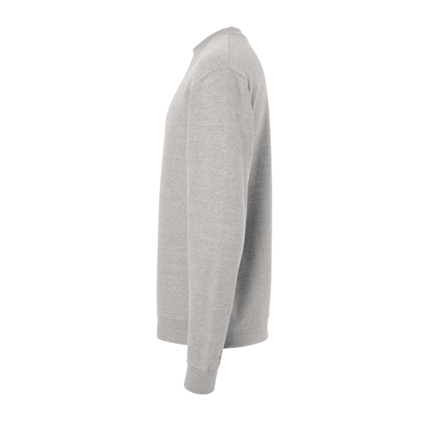 Independent Trading Co. Unisex Midweight Crewneck Sweatshirt, Grey Heather, Left Sleeve view