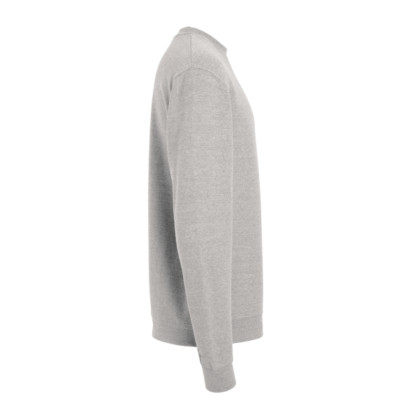 Independent Trading Co. Unisex Midweight Crewneck Sweatshirt, Grey Heather, Right Sleeve view