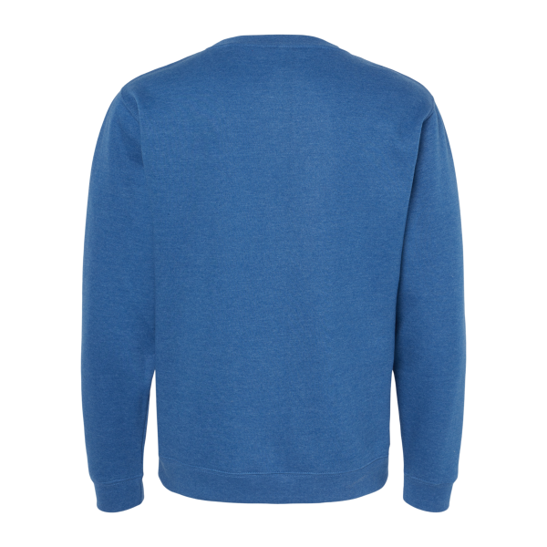 Independent Trading Co. Unisex Midweight Crewneck Sweatshirt, Royal Heather, Back view