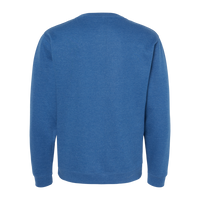 Independent Trading Co. Unisex Midweight Crewneck Sweatshirt, Royal Heather, Back view