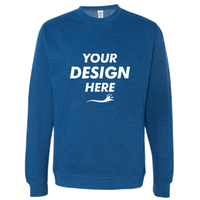 Independent Trading Co. Unisex Midweight Crewneck Sweatshirt, Royal Heather, Front view, Mockup