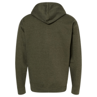 Independent Trading Co. Unisex Midweight Full-Zip Hooded Sweatshirt, Army Heather, Back view