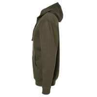 Independent Trading Co. Unisex Midweight Full-Zip Hooded Sweatshirt, Army Heather, Left Sleeve view