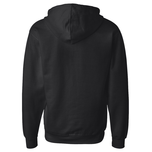 Independent Trading Co. Unisex Midweight Full-Zip Hooded Sweatshirt, Black, Back view