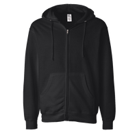 Independent Trading Co. Unisex Midweight Full-Zip Hooded Sweatshirt, Black, Front view