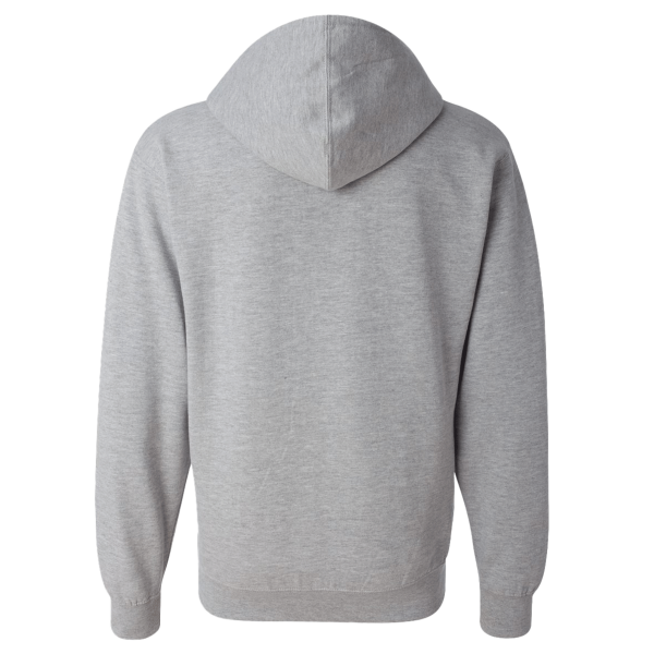 Independent Trading Co. Unisex Midweight Full-Zip Hooded Sweatshirt, Grey Heather, Back view