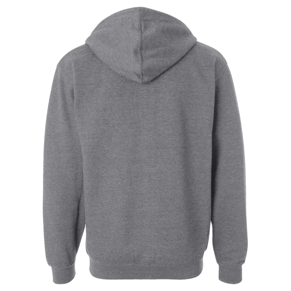 Independent Trading Co. Unisex Midweight Full-Zip Hooded Sweatshirt, Gunmetal Heather, Back view
