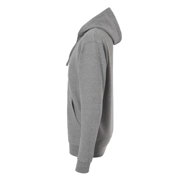 Independent Trading Co. Unisex Midweight Full-Zip Hooded Sweatshirt, Gunmetal Heather, Left Sleeve view