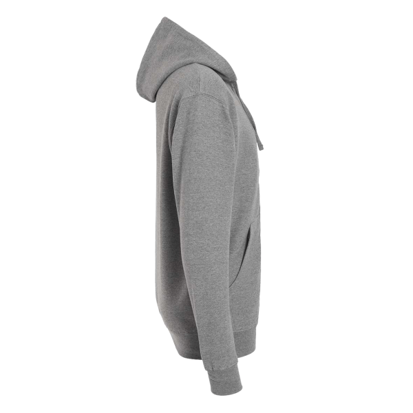 Independent Trading Co. Unisex Midweight Full-Zip Hooded Sweatshirt, Gunmetal Heather, Right Sleeve view