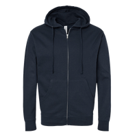 Independent Trading Co. Unisex Midweight Full-Zip Hooded Sweatshirt, Navy, Front view