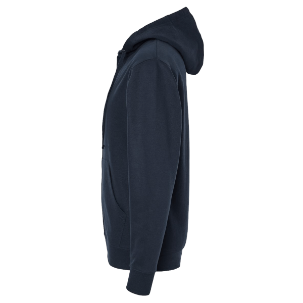 Independent Trading Co. Unisex Midweight Full-Zip Hooded Sweatshirt, Navy, Left Sleeve view