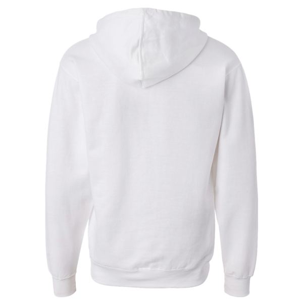 Independent Trading Co. Unisex Midweight Full-Zip Hooded Sweatshirt, White, Back view