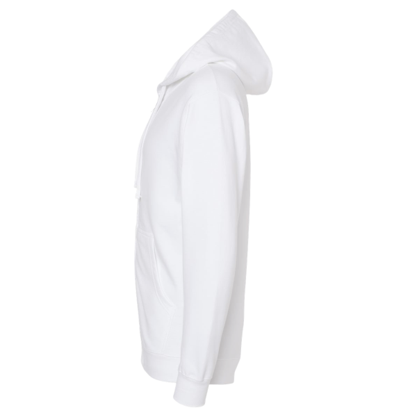 Independent Trading Co. Unisex Midweight Full-Zip Hooded Sweatshirt, White, Left Sleeve view