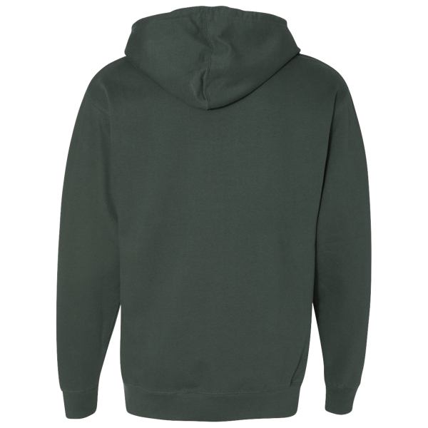 Independent Trading Co. Unisex Midweight Hooded Sweatshirt, Alpine Green, Back view