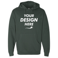 Independent Trading Co. Unisex Midweight Hooded Sweatshirt, Alpine Green, Front view, Mockup