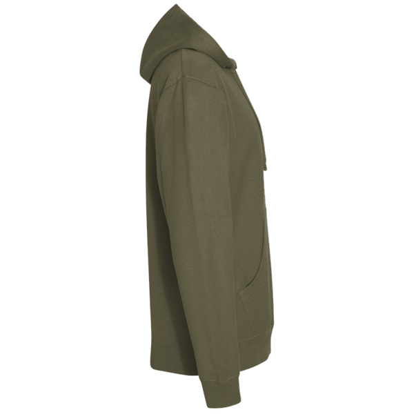 Independent Trading Co. Unisex Midweight Hooded Sweatshirt, Army, Right Sleeve view