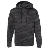 Independent Trading Co. Unisex Midweight Hooded Sweatshirt, Black Camo, Front view