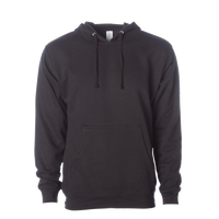 Independent Trading Co. Unisex Midweight Hooded Sweatshirt, Black, Front view
