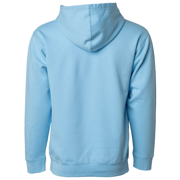 Independent Trading Co. Unisex Midweight Hooded Sweatshirt, Blue Aqua, Back view