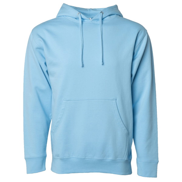 Independent Trading Co. Unisex Midweight Hooded Sweatshirt, Blue Aqua, Front view