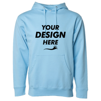 Independent Trading Co. Unisex Midweight Hooded Sweatshirt, Blue Aqua, Front view, Mockup
