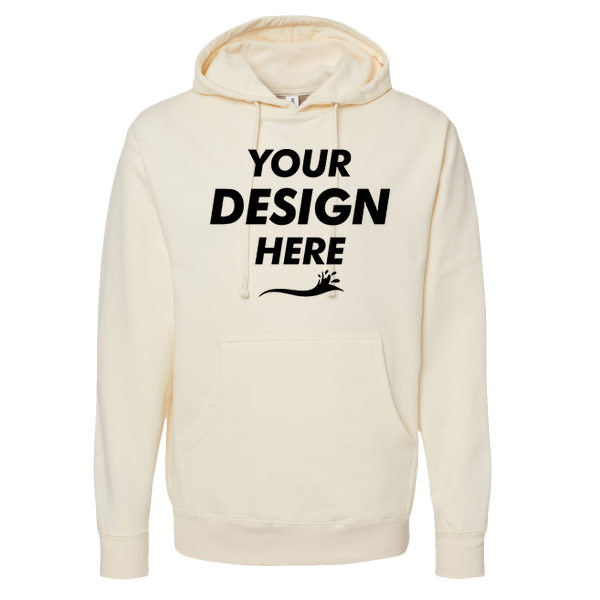 Independent Trading Co. Unisex Midweight Hooded Sweatshirt, Bone, Front view, Mockup