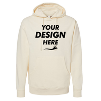 Independent Trading Co. Unisex Midweight Hooded Sweatshirt, Bone, Front view, Mockup