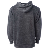 Independent Trading Co. Unisex Midweight Mineral Wash Hooded Sweatshirt, Black, Back view