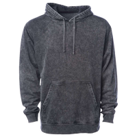 Independent Trading Co. Unisex Midweight Mineral Wash Hooded Sweatshirt, Black, Front view