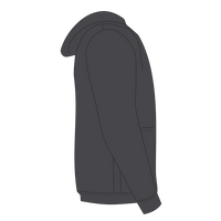 Independent Trading Co. Unisex Midweight Mineral Wash Hooded Sweatshirt, Black, Right Sleeve view