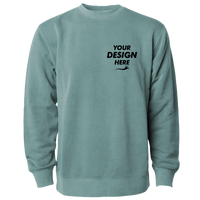 Independent Trading Co. Unisex Midweight Pigment-Dyed Crewneck Sweatshirt, Pigment Alpine Green, Front view, Mockup