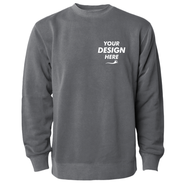 Independent Trading Co. Unisex Midweight Pigment-Dyed Crewneck Sweatshirt, Pigment Black, Front view, Mockup
