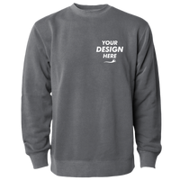 Independent Trading Co. Unisex Midweight Pigment-Dyed Crewneck Sweatshirt, Pigment Black, Front view, Mockup