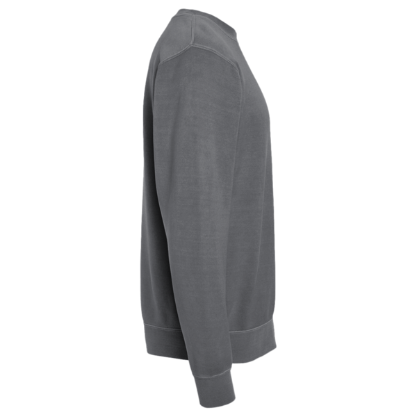 Independent Trading Co. Unisex Midweight Pigment-Dyed Crewneck Sweatshirt, Pigment Black, Right Sleeve view
