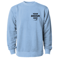 Independent Trading Co. Unisex Midweight Pigment-Dyed Crewneck Sweatshirt, Pigment Light Blue, Front view, Mockup