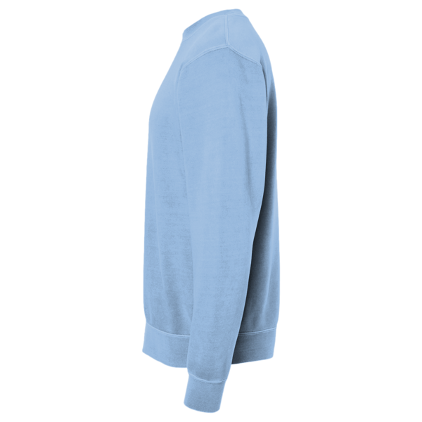 Independent Trading Co. Unisex Midweight Pigment-Dyed Crewneck Sweatshirt, Pigment Light Blue, Left Sleeve view