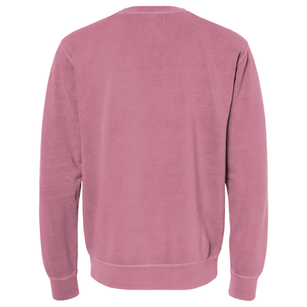 Independent Trading Co. Unisex Midweight Pigment-Dyed Crewneck Sweatshirt, Pigment Maroon, Back view