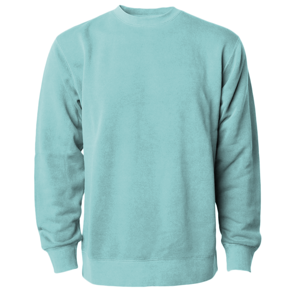 Independent Trading Co. Unisex Midweight Pigment-Dyed Crewneck Sweatshirt, Pigment Mint, Front view