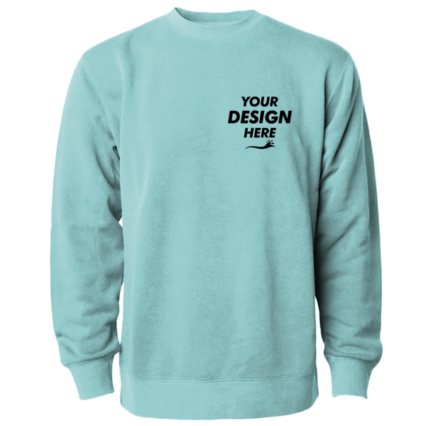 Independent Trading Co. Unisex Midweight Pigment-Dyed Crewneck Sweatshirt, Pigment Mint, Front view, Mockup